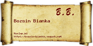 Bozsin Bianka névjegykártya