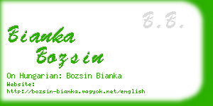 bianka bozsin business card